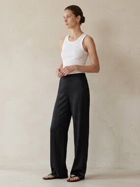 ARMANI COLLEZIONI Made in Italy Silk Blend Wide-Leg Trousers